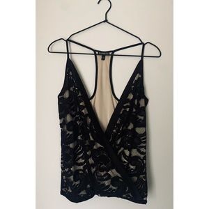 NWOT Express plunge wrap lace tank